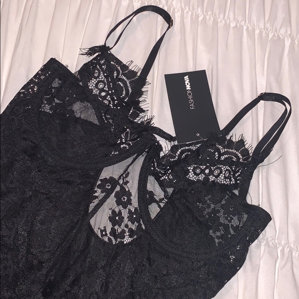 Black lace bodysuit